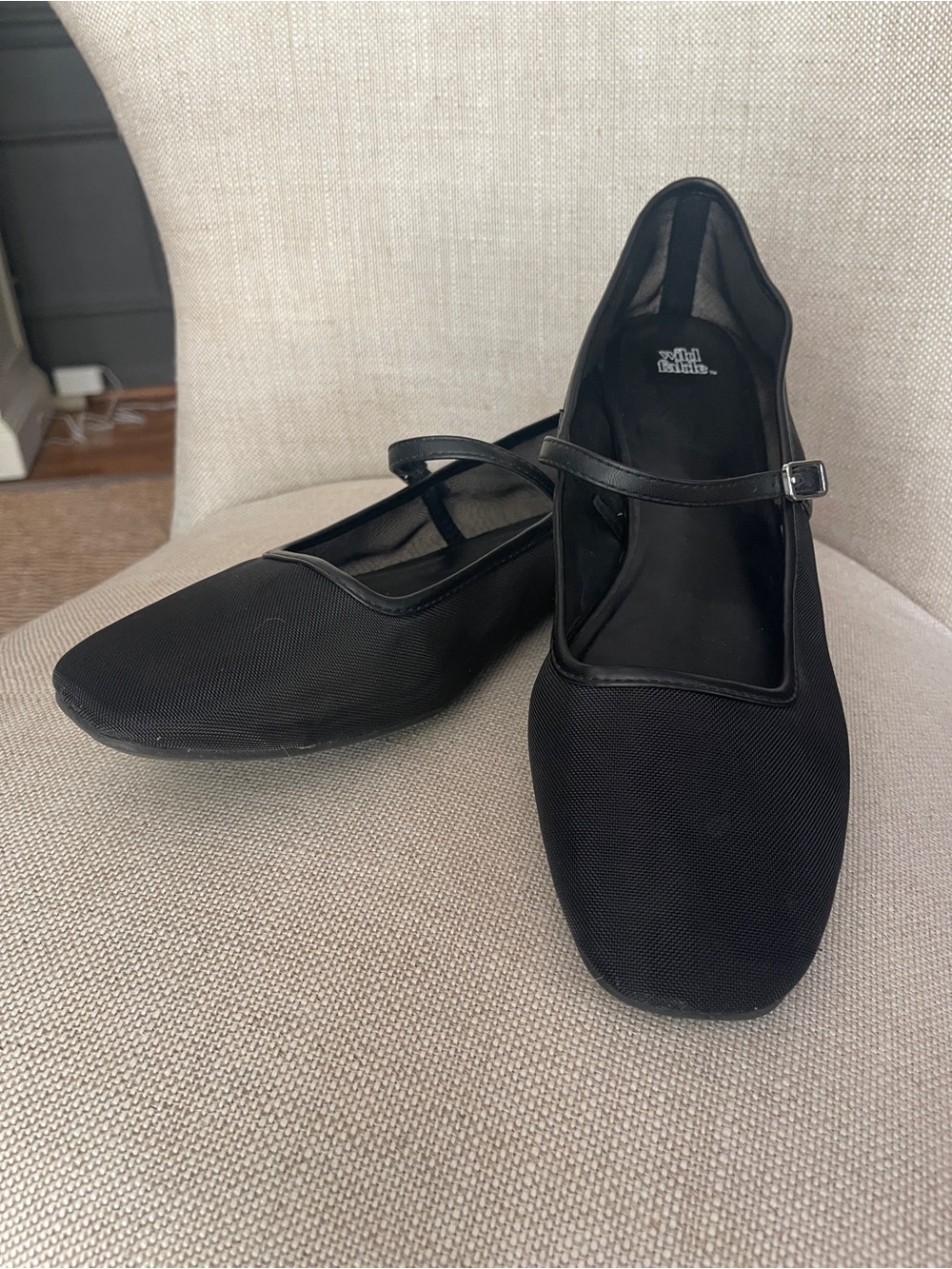 wild fable Black Mary Jane Square-Toe Flats